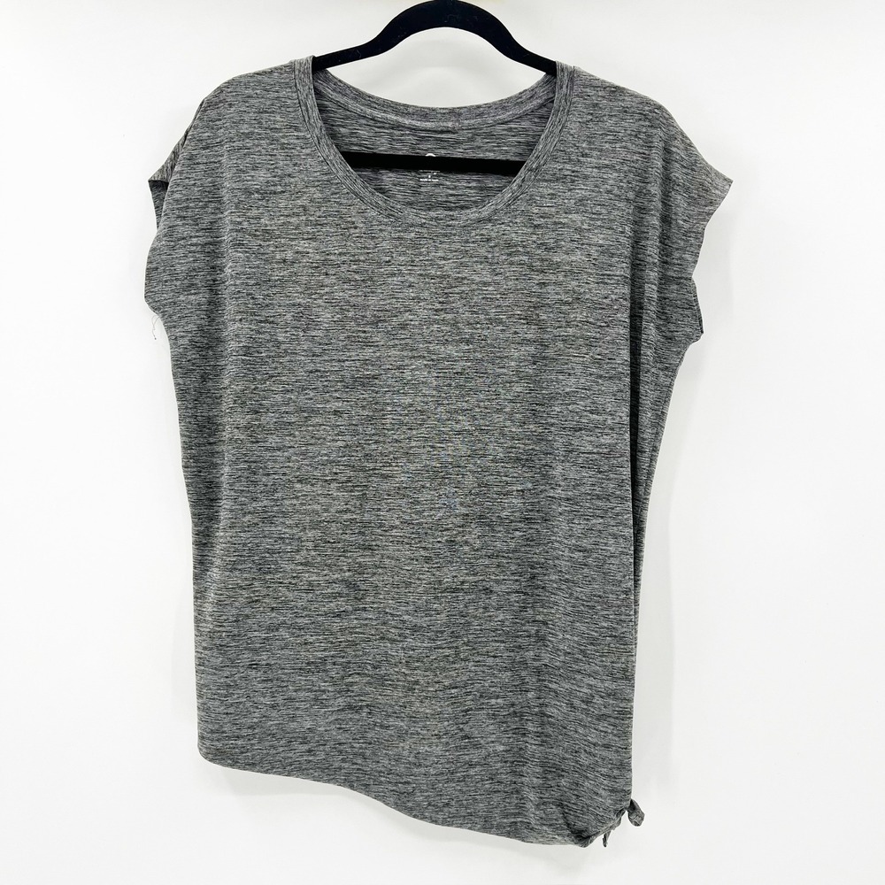 Champion C9 Womens Grey Space Dye Side Tie Knot‎ Activewear Top Small